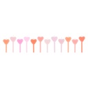 Meri Meri Pink Heart Candles (x 12)