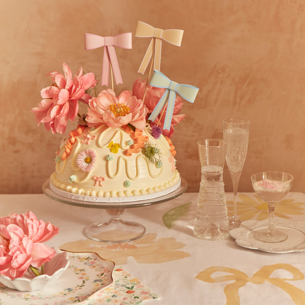 Meri Meri Pastel Bow Cake Toppers (x 3)
