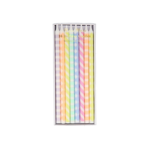 [288330] Meri Meri Pastel Patterned Candles (x 16)