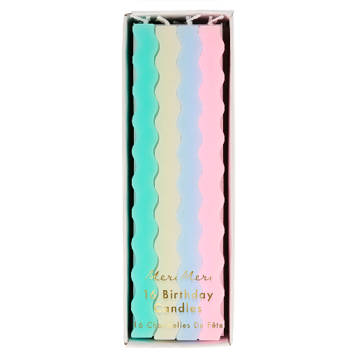 [223020] Meri Meri Pastel Wavy Candles (x 16)