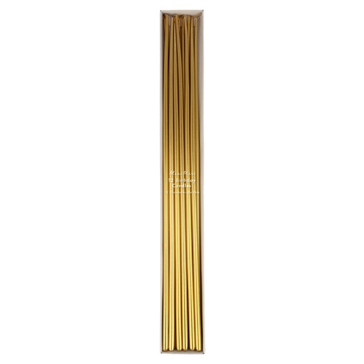 [222408] Meri Meri Gold Tall Tapered Candles (x 12)