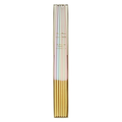 [223479] Meri Meri x Ladurée Paris Gold Dipped Tall Tapered Candles (x 12)
