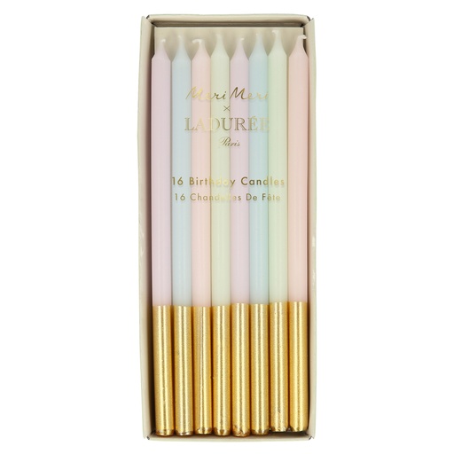 [223470] Meri Meri x Ladurée Paris Gold Dipped Candles (x 16)