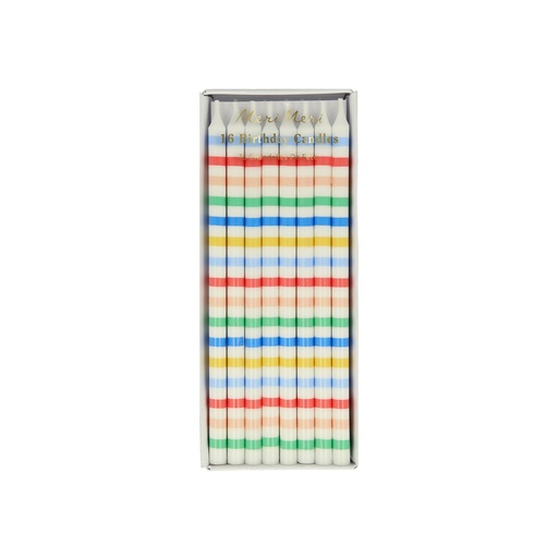 [276557] Meri Meri Multi Stripe Candles (x 16)