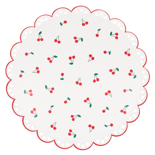 [282804] Meri Meri Cherry Pattern Dinner Plates (x 8)