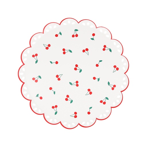 [282669] Meri Meri Cherry Pattern Side Plates (x 8)