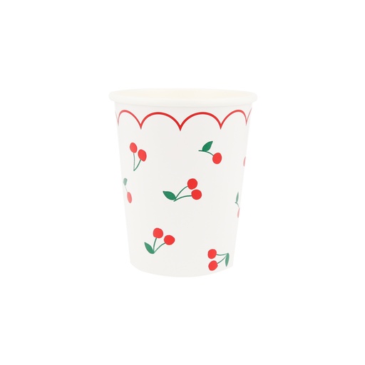 [282840] Meri Meri Cherry Pattern Cups (x 8)