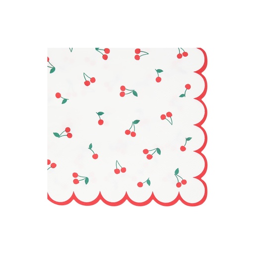 [282822] Meri Meri Cherry Pattern Large Napkins (x 16)