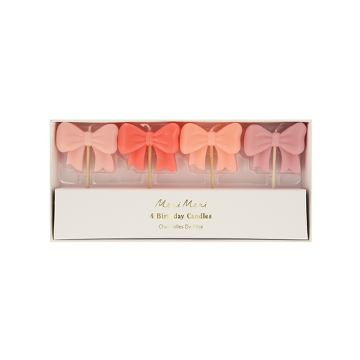 [275450] Meri Meri Pink Bow Candles (x 4)