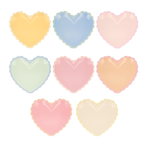[273533] Meri Meri Pastel Heart Small Plates (x 8)