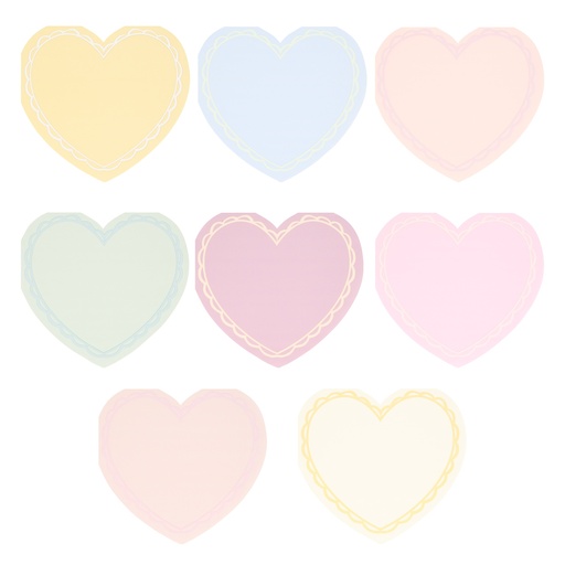 [273578] Meri Meri Pastel Heart Large Napkins (x 16)